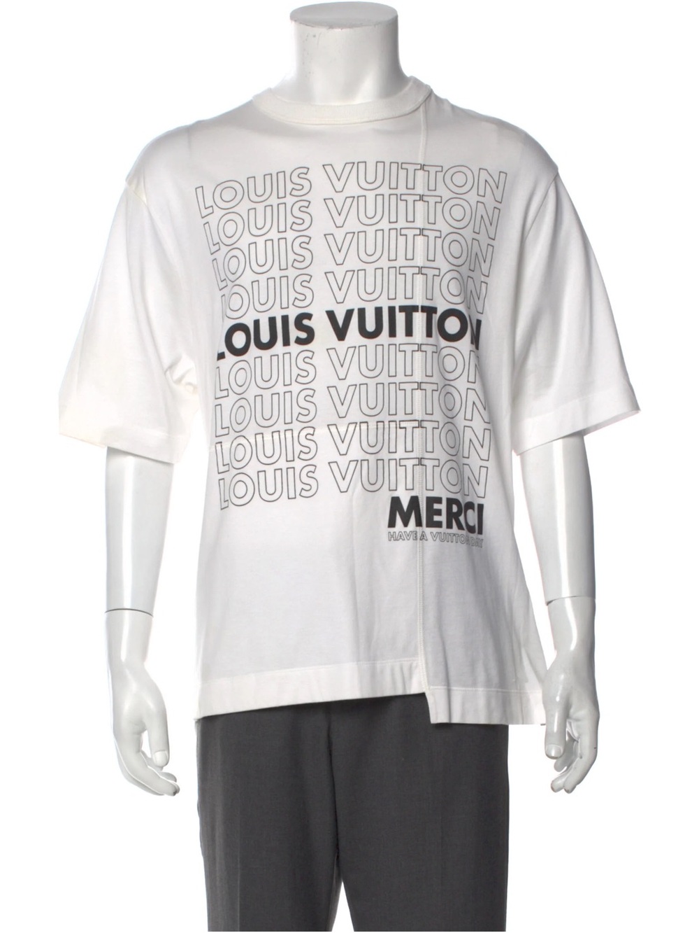 Louis Vuitton White Short Sleeve Graphic Logo Tee